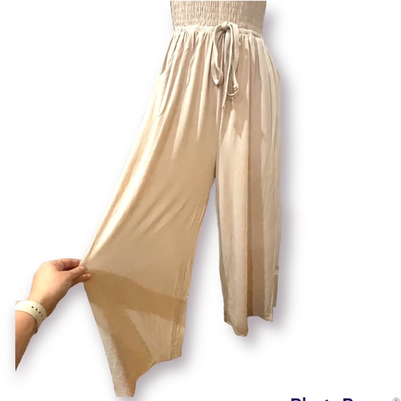 Smocked tube top jumpsuit - dusty blush - Picture 4 of 4